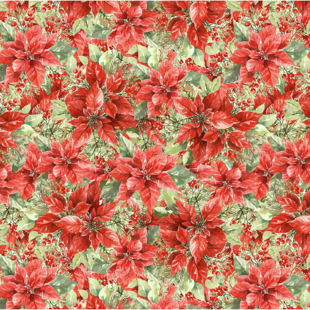 Feathered Festivities ~ Packed Poinsettias ~ W120-004-363 Multi
