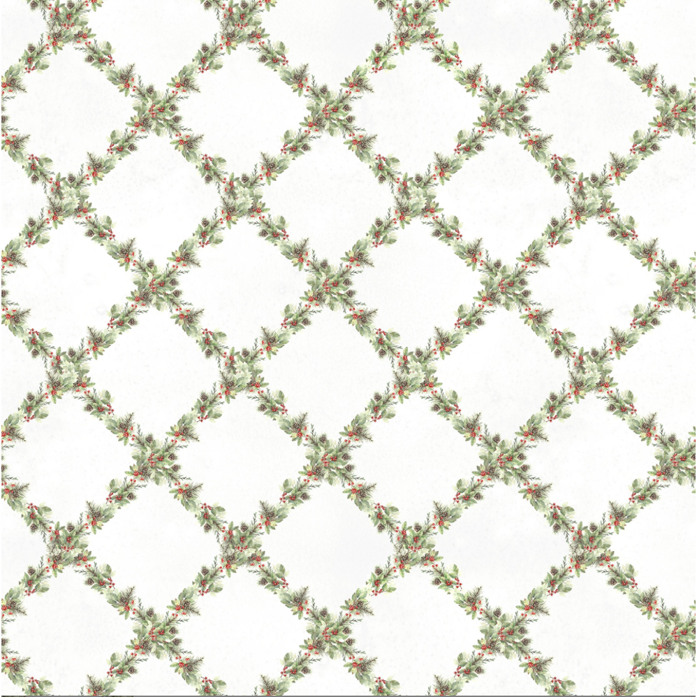 Feathered Festivities ~ Trellis ~ W120-008-063 White