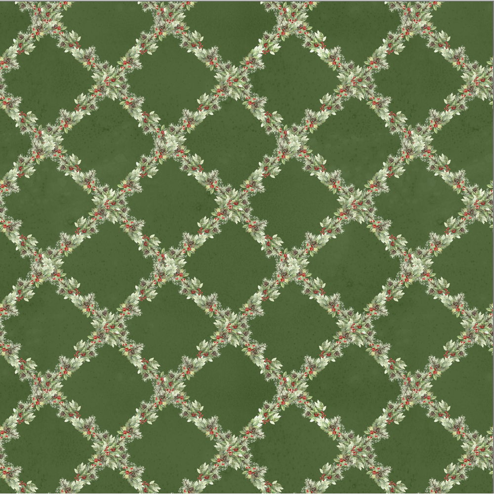 Feathered Festivities ~ Trellis ~ W120-008-663 Green