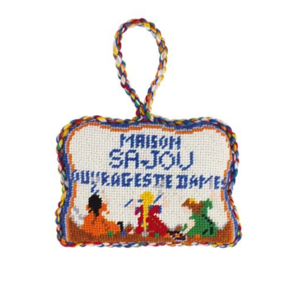 Sajou | Puffies Needlepoint Kit - Little Girls Embroidering