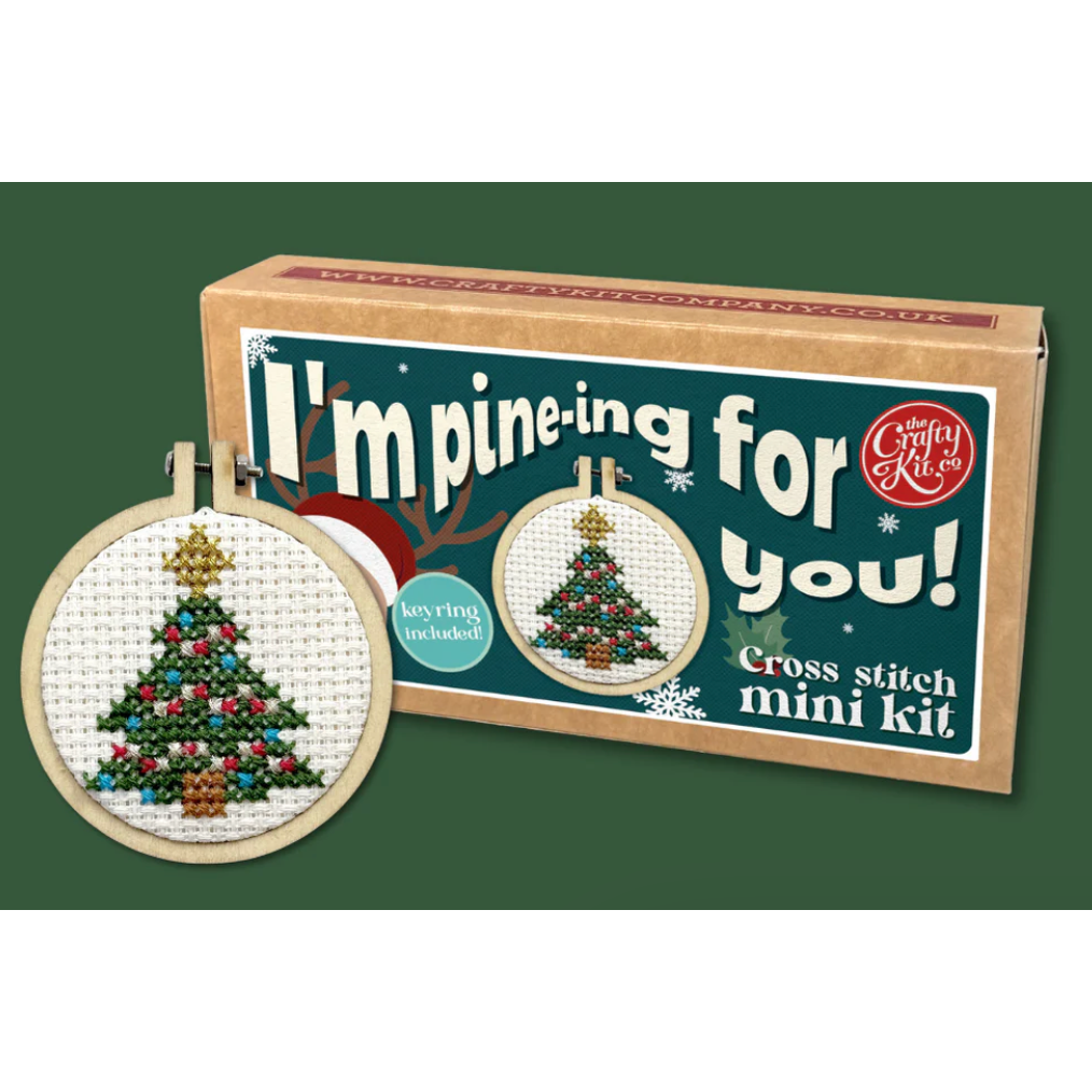 The Craft Kit Company | 'I'm Pine-inf For You' Mini Matchbox Cross Stitch Kit