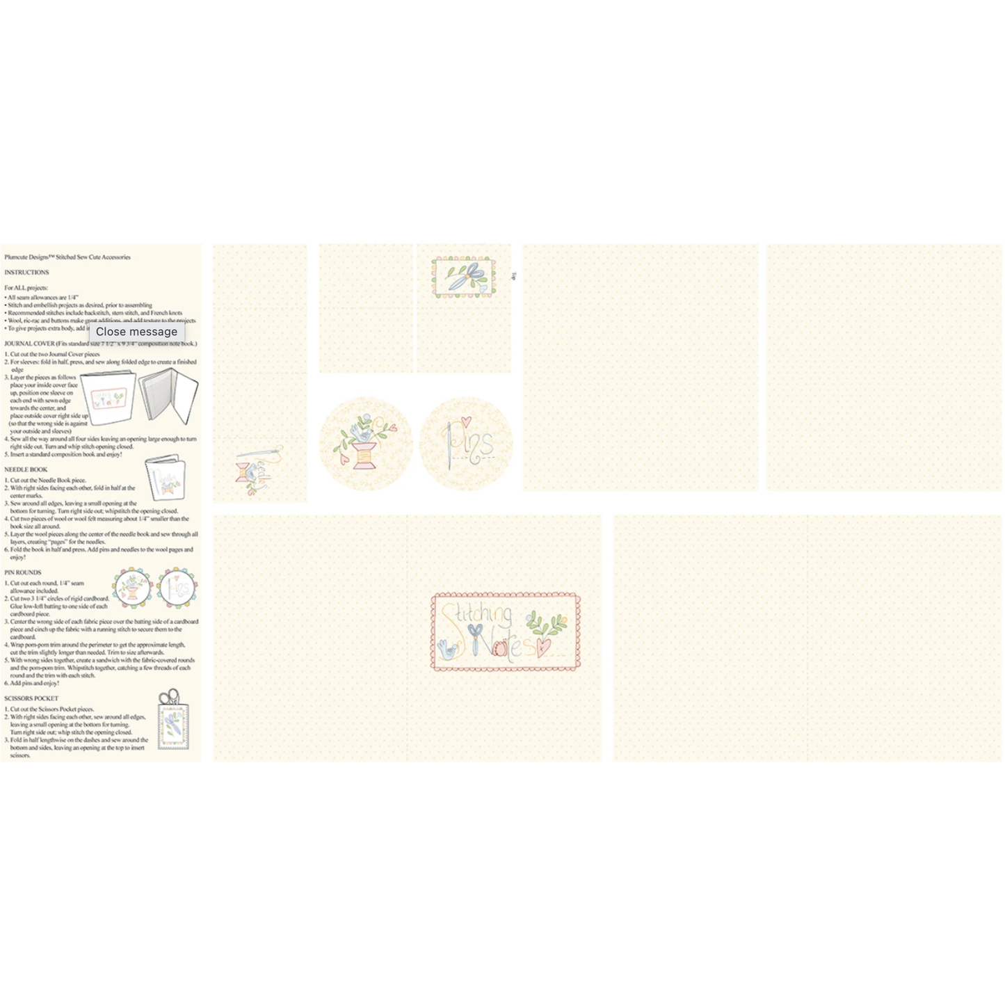 A Stitch For Every Season ~ Bag Panel ~ C562079P-CREAM