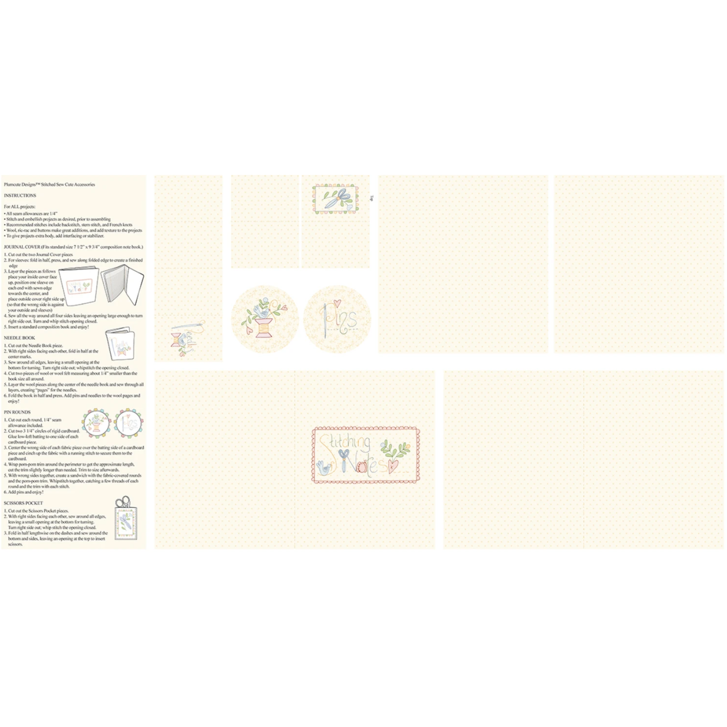 A Stitch For Every Season ~ Canvas Journal Cover Panel ~ C562078P-CREAM