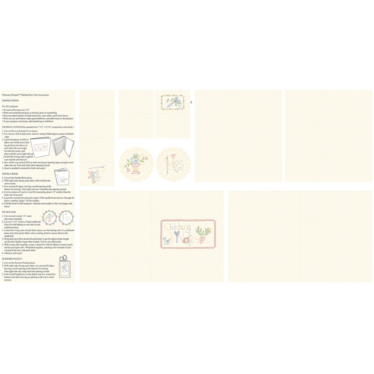 A Stitch For Every Season ~ Canvas Journal Cover Panel ~ C562078P-CREAM
