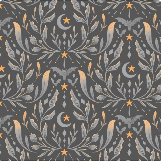 Hauntingly Yours ~ Damask ~ W125-004-727 Gray/Orange