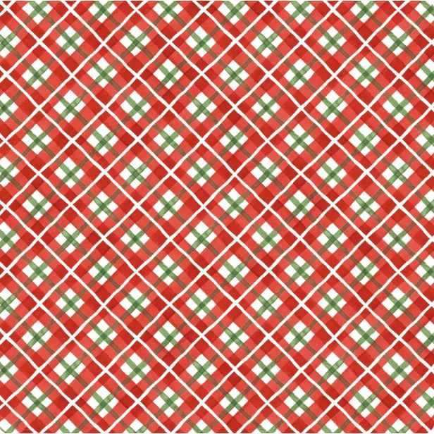 Feathered Festivities ~ Plaid ~ W120-012-306 Red