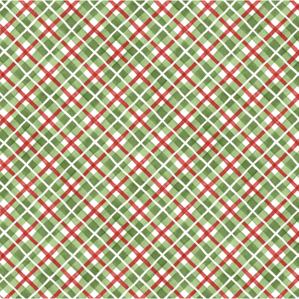 Feathered Festivities ~ Plaid ~ W120-012-603 Green
