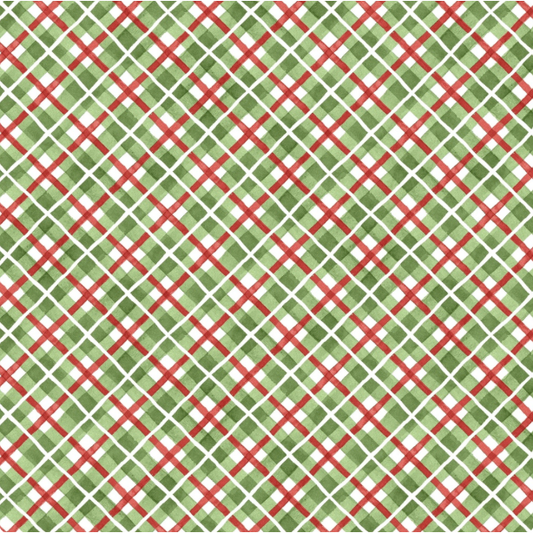 Feathered Festivities ~ Plaid ~ W120-012-603 Green