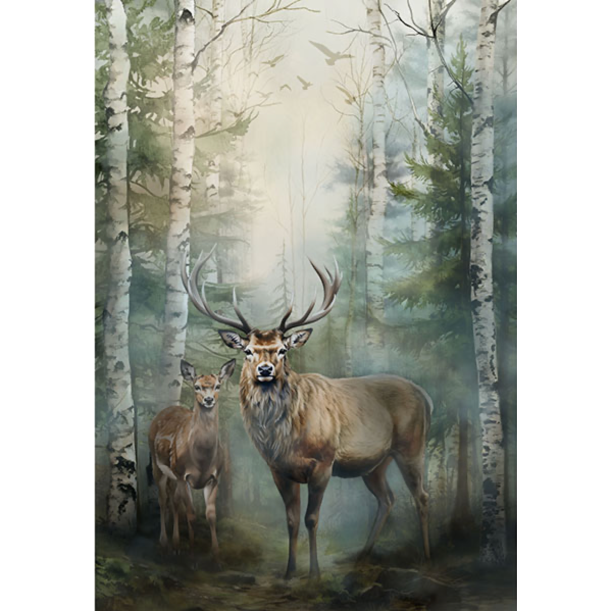 Stag and Stone ~ Panel ~ Y5796-44-Forest