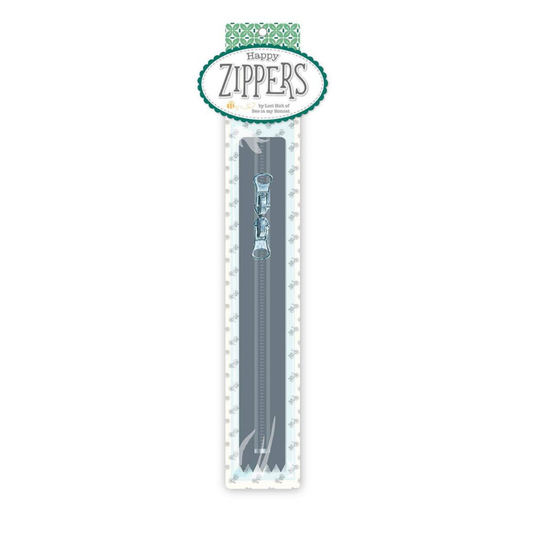 Lori Holt ~ 16" Happy Zipper Gray
