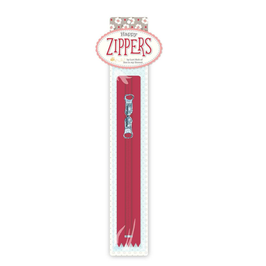 Lori Holt ~ 16" Happy Zipper Red