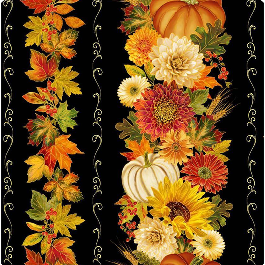 Give Thanks ~ Harvest 11" Stripes ~ Harvest CM4131 Black