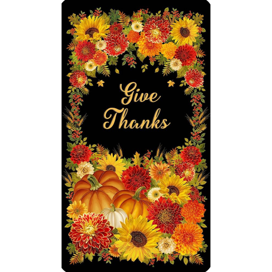 Give Thanks ~ Metallic 24" Panel ~ PANEL-CM4130  BLACK