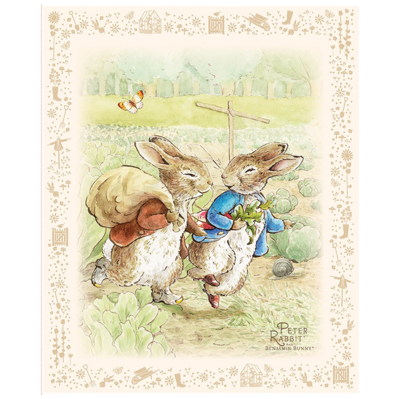 Peter Rabbit™ and Benjamin Bunny™ ~ Panel ~ PD17255-PANEL
