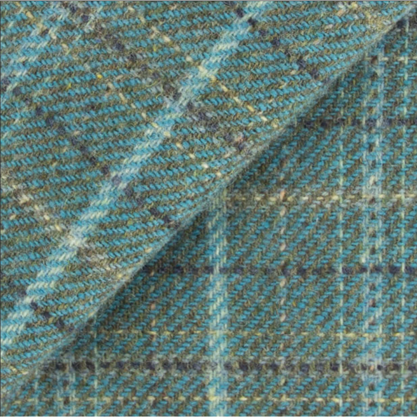 Dorr Mill ~ #﻿5425 - Teal Plaid with Touch of Gold