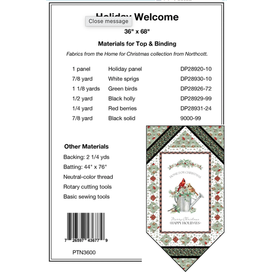 Pine Tree Country Quilts ~ Holiday Welcome Quilt Kit