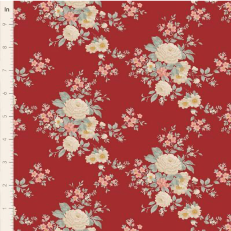Tilda ~ Merry Little Christmas ~ Carol ~ 47" x WOF remnant TIL100622 Burgundy