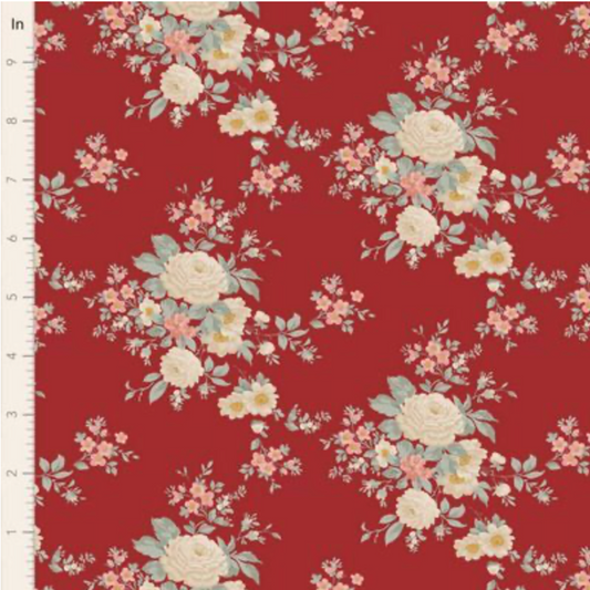Tilda ~ Merry Little Christmas ~ Carol ~ 47" x WOF remnant TIL100622 Burgundy