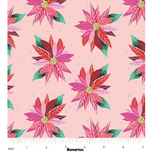 Magical Season ~ Painterly Poinsettia ~ 16729P-01 Light Pink