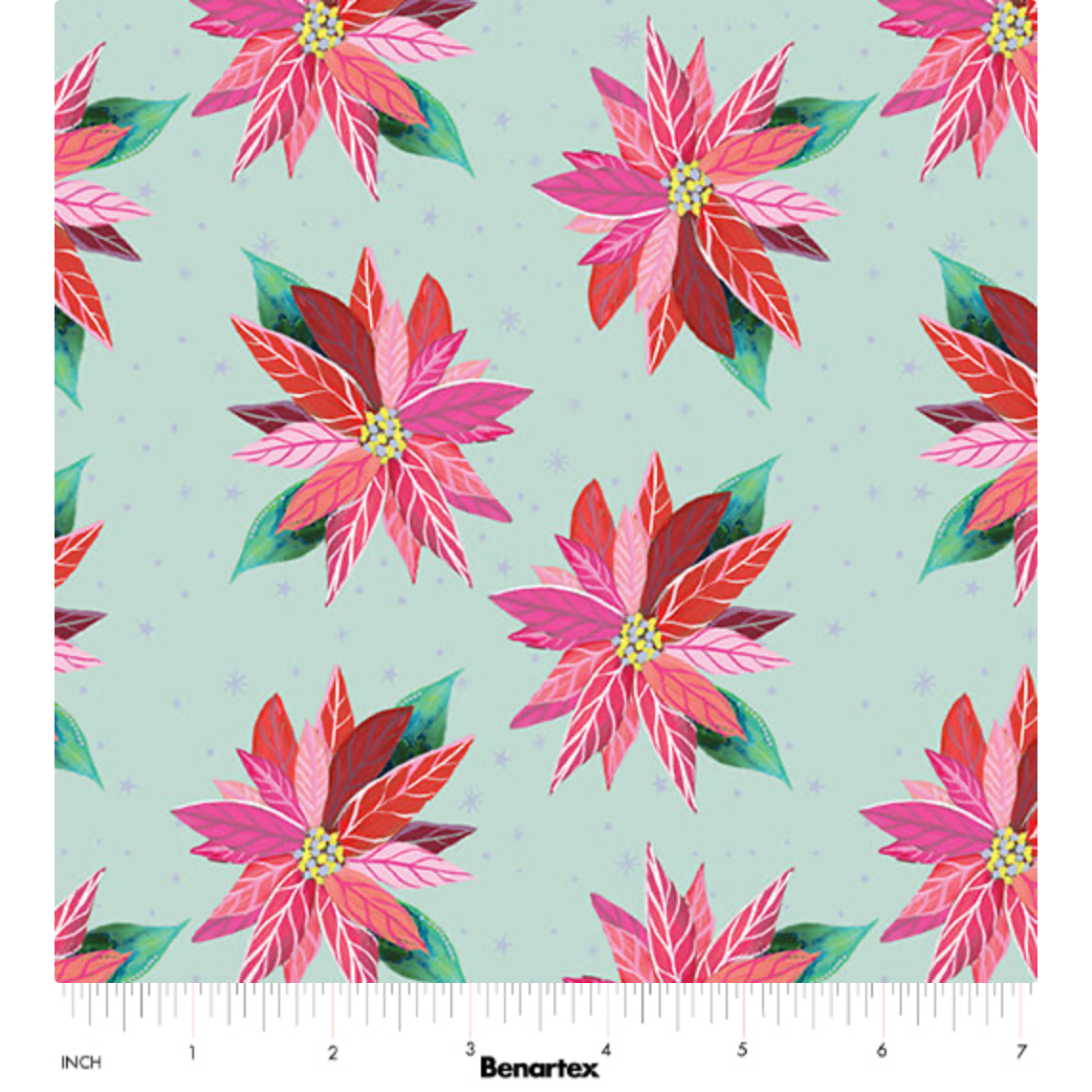 Magical Season ~ Painterly Poinsettia ~ 16729P-04 Light Turquoise