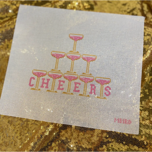 MercyBirdDesigns | Cheers Champagne Needlepoint Canvas