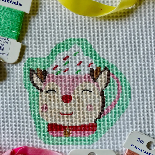 MercyBirdDesigns | Reindeer Mug Needlepoint Canvas