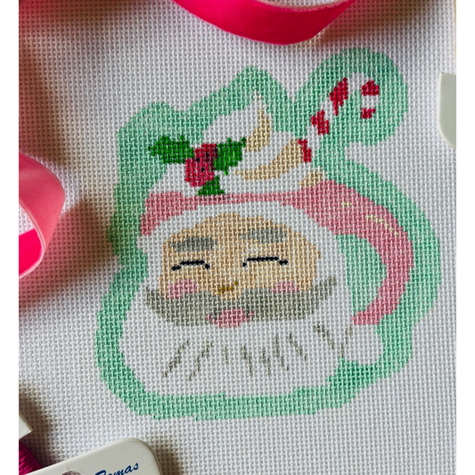 MercyBirdDesigns | Santa Mug Needlepoint Canvas