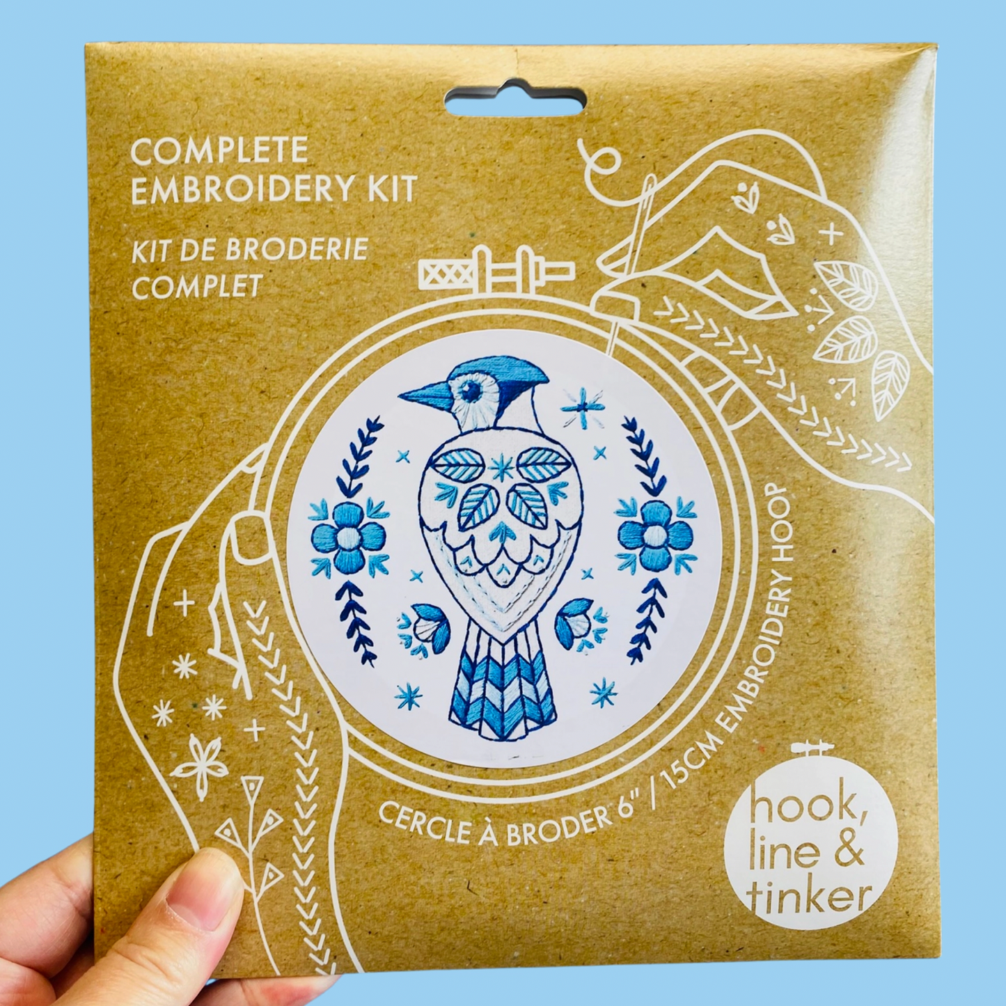 Hook, Line & Tinker | Blue Jay Complete Embroidery Kit