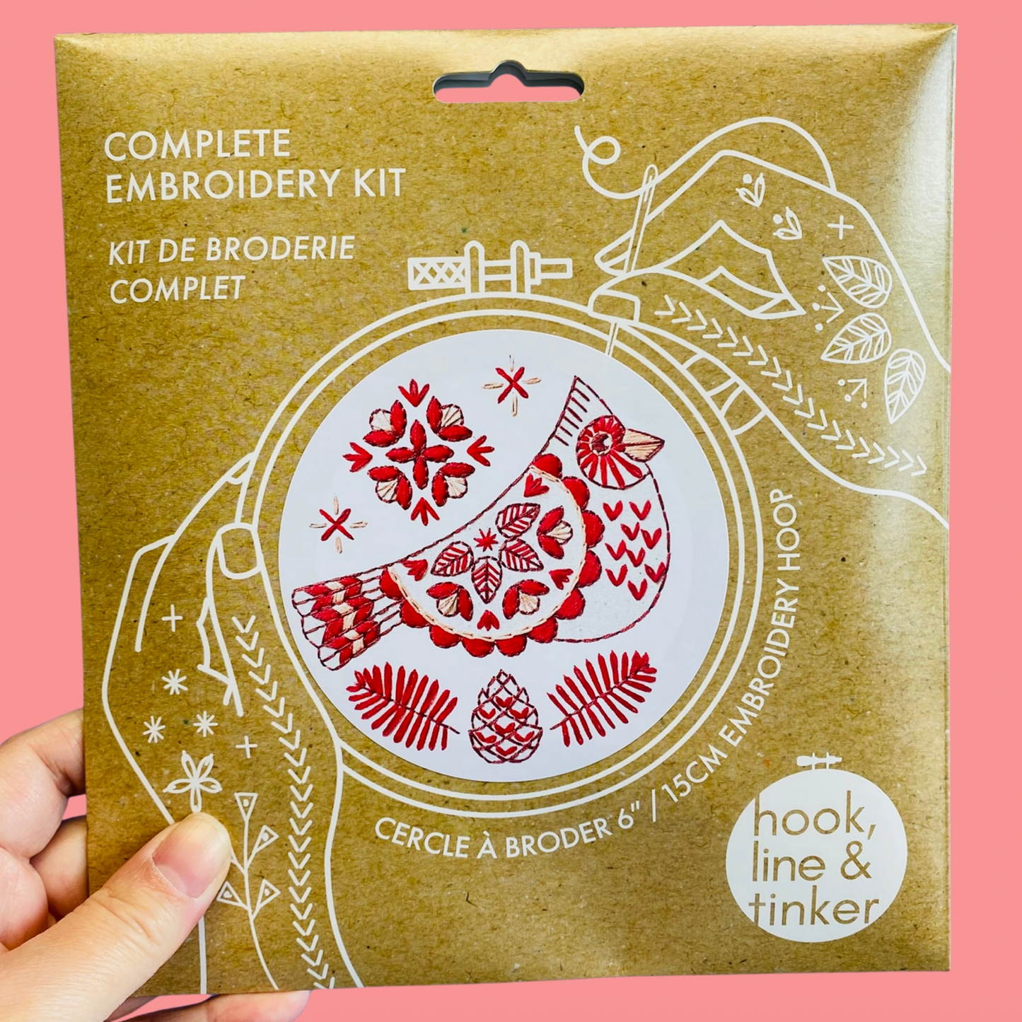 Hook, Line & Tinker | Cardinal Complete Embroidery Kit