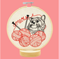 Hook, Line & Tinker | Kitten with Knitting Complete Embroidery Kit