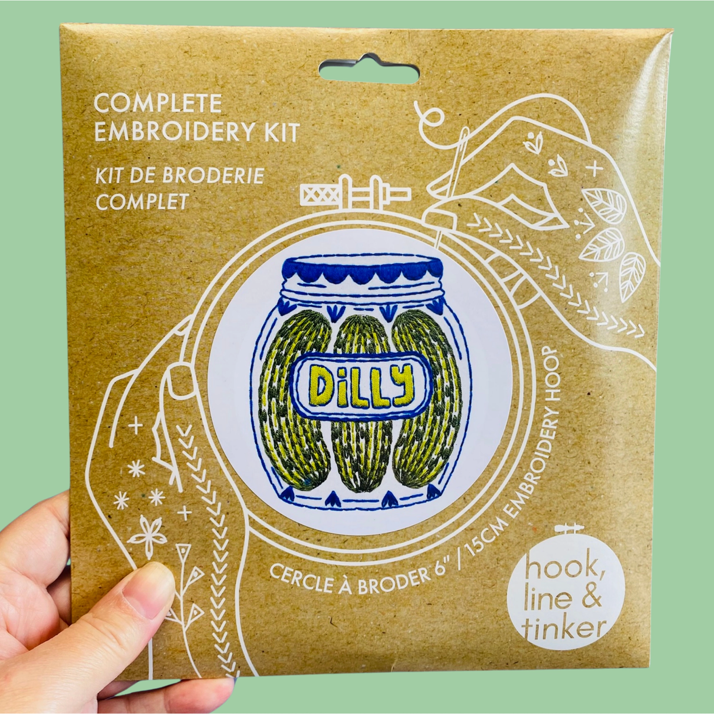 Hook, Line & Tinker | Pickles Complete Embroidery Kit