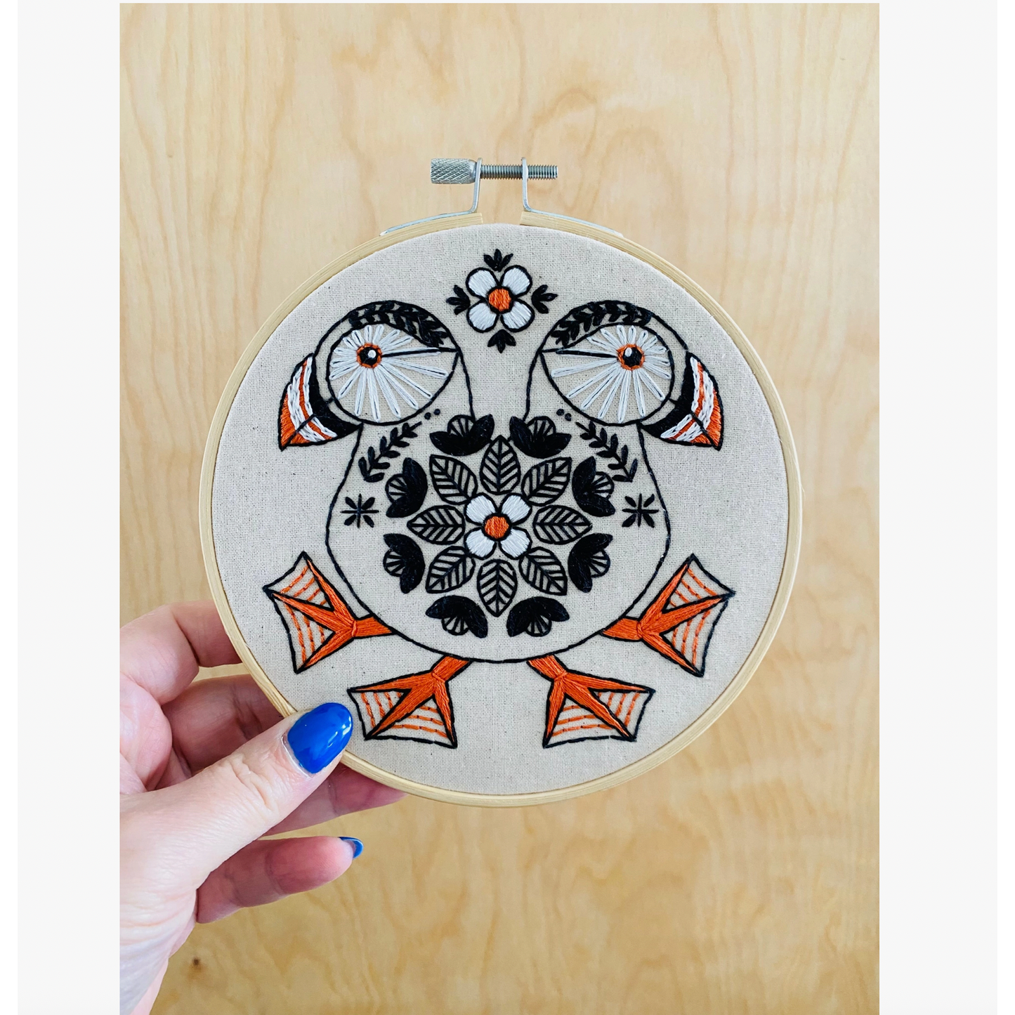 Hook, Line & Tinker | Puffin Complete Embroidery Kit