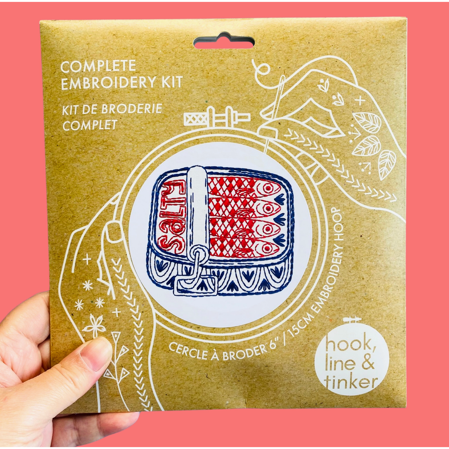 Hook, Line & Tinker | Sardines Complete Embroidery Kit