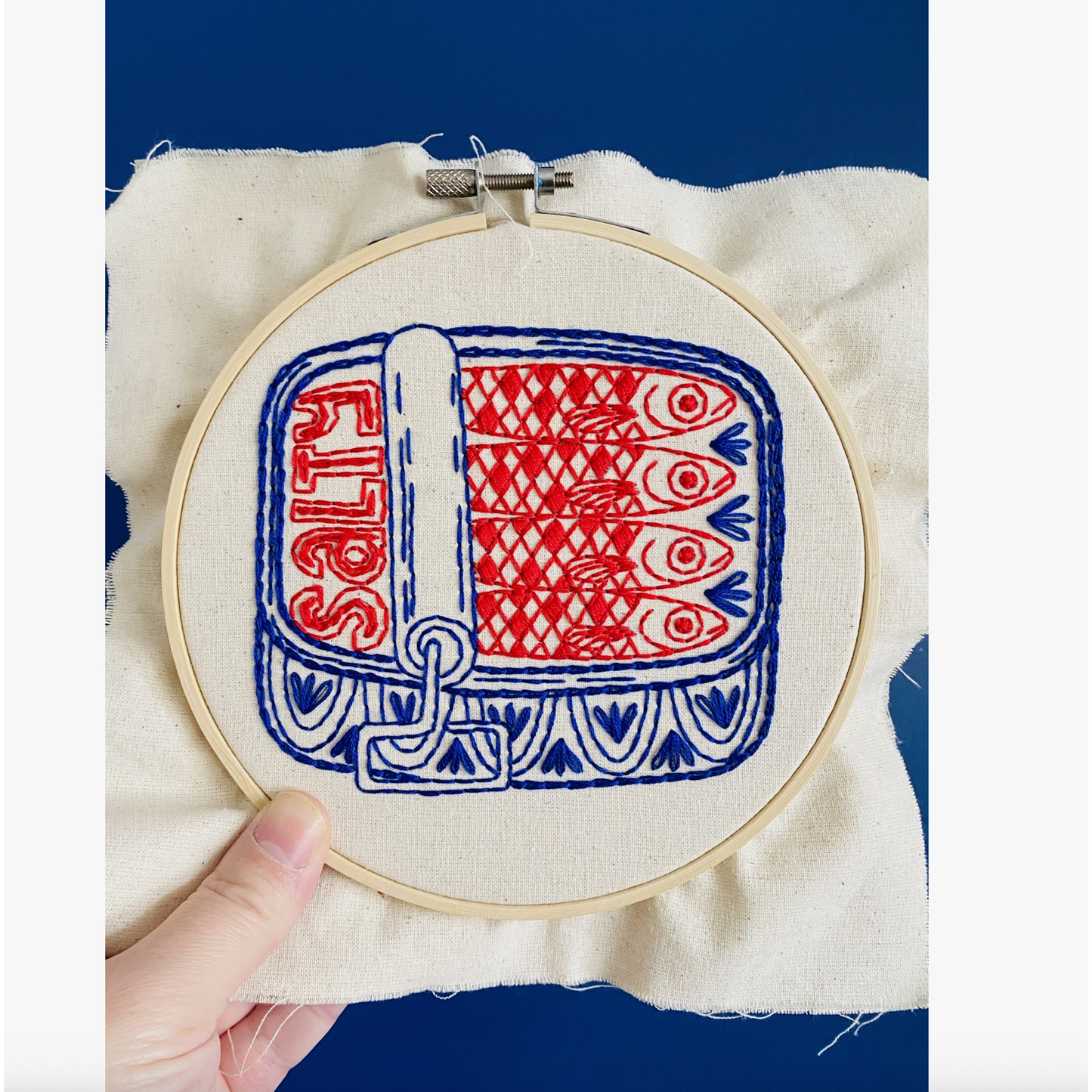 Hook, Line & Tinker | Sardines Complete Embroidery Kit