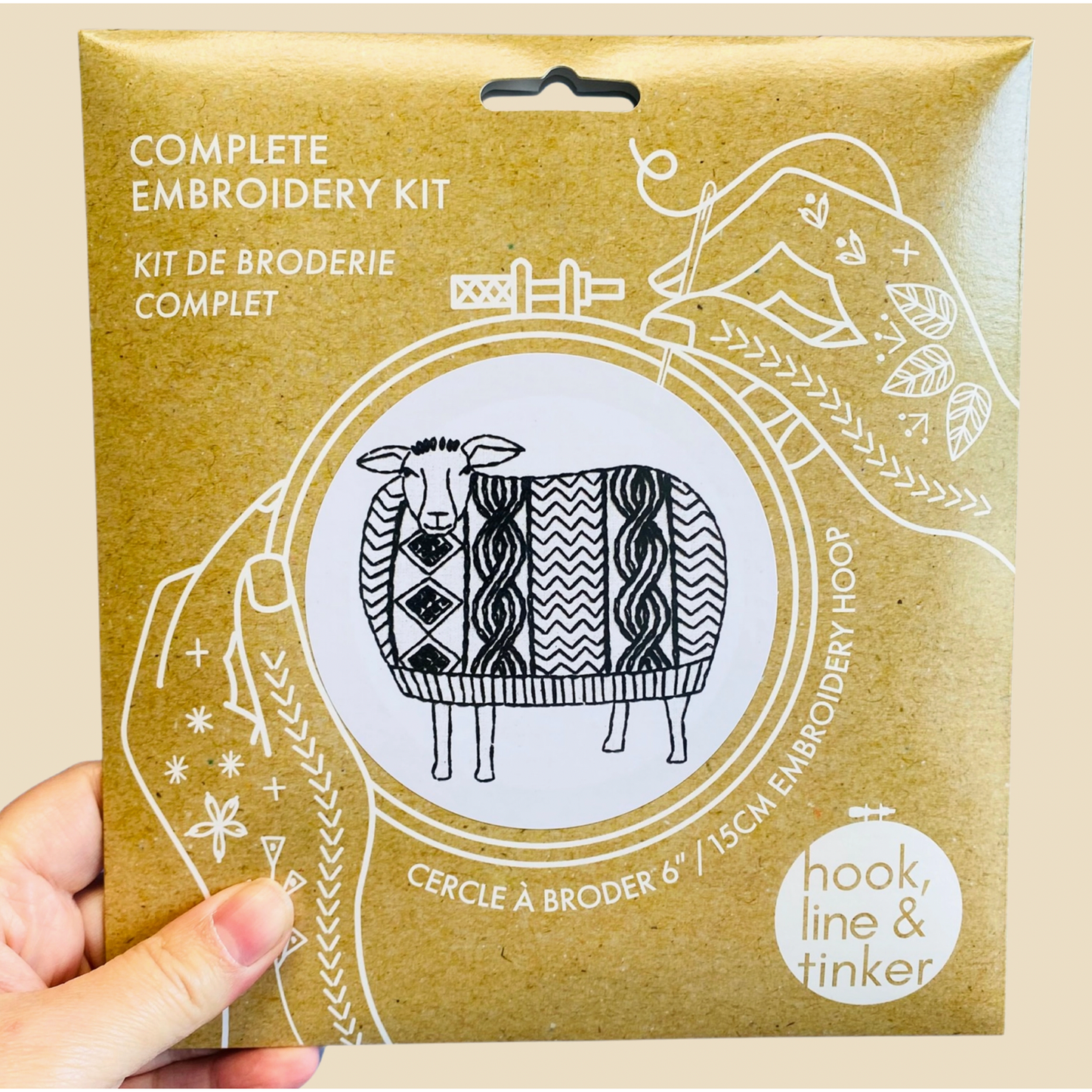 Hook, Line & Tinker | Sweater Weather Sheep Complete Embroidery Kit