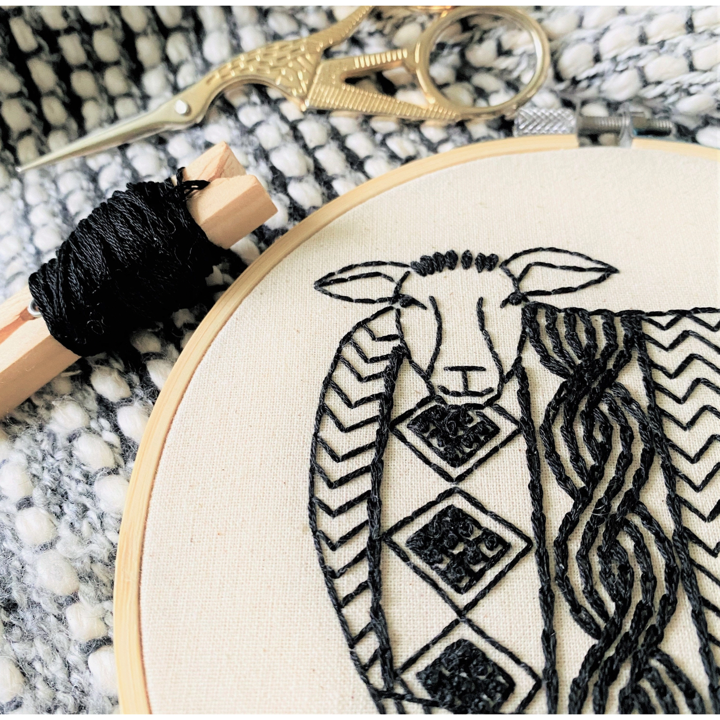 Hook, Line & Tinker | Sweater Weather Sheep Complete Embroidery Kit