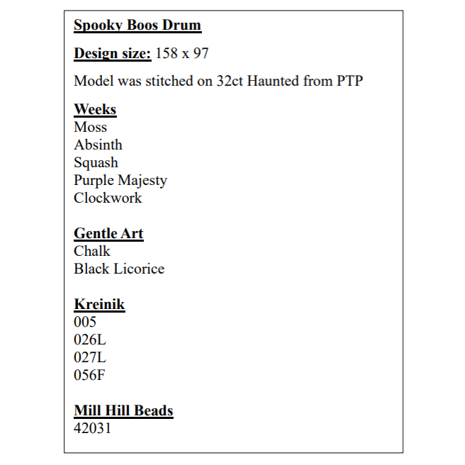 Praiseworthy Stitches | Spooky Boos Drum NM2026
