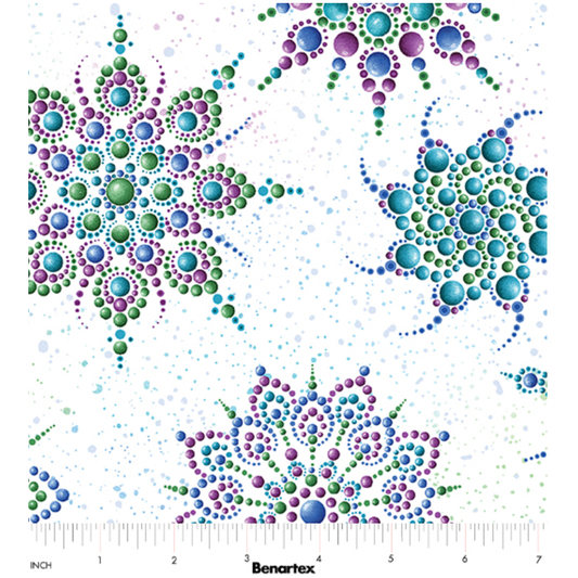 Dragonfly Wonder ~ Beaded Medallion ~ 16402P-09 White/Multi