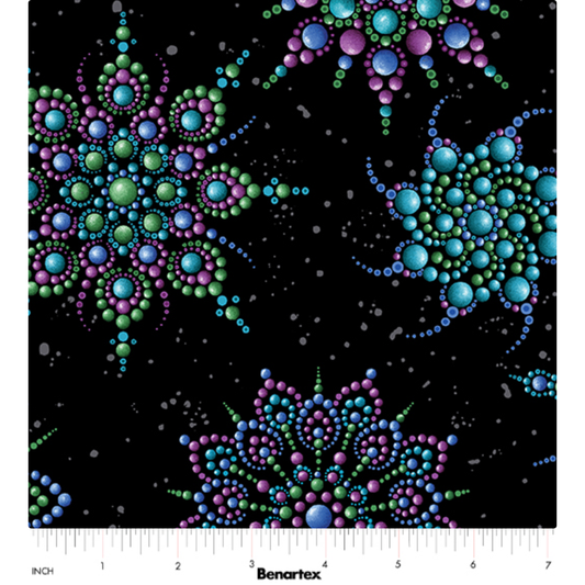 Dragonfly Wonder ~ Beaded Medallion ~ 16402P-12 Black/Multi