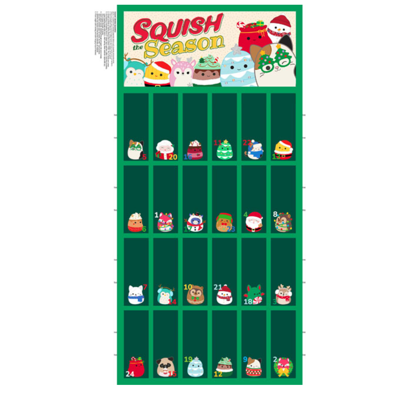 Squish The Season ~ Advent Panel ~ SQ1046-76 Forest Green