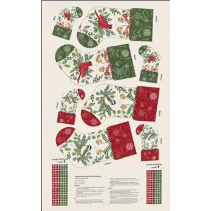 When Snow Falls ~ Stocking Panel ~ 56179 11 Snowy White