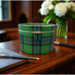 Winterbury Green Tartan Plaid Large Leather Needlework Case