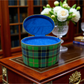 Winterbury Green Tartan Plaid Large Leather Needlework Case