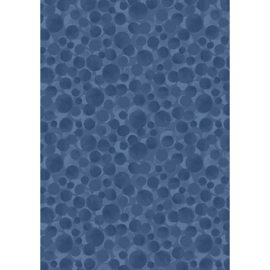 Country Comforts Flannel ~ Mid blue Bumbleberries flannel - BBF04