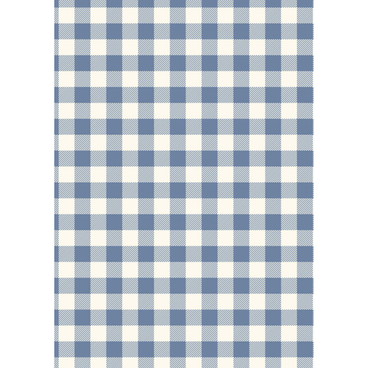 Country Comforts Flannel ~ Breezy blue buffalo check flannel - F1B