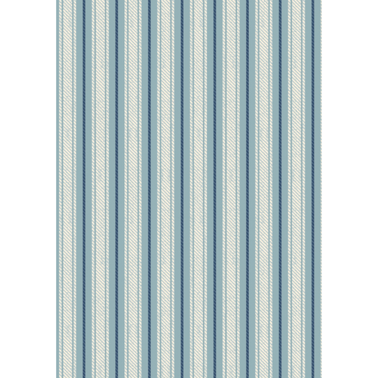 Country Comforts Flannel ~ Soft blue ticking stripe flannel - F2A