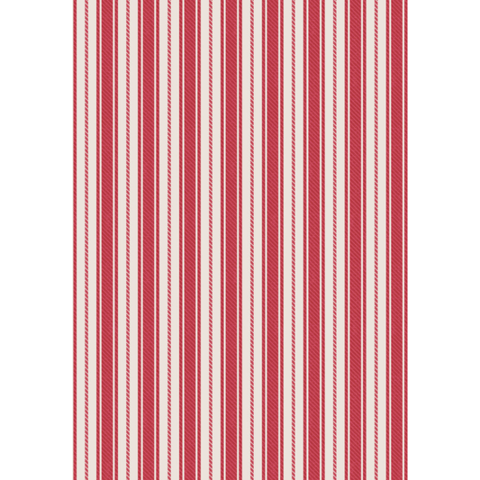 Country Comforts Flannel ~ Soft red ticking stripe flannel - F2B