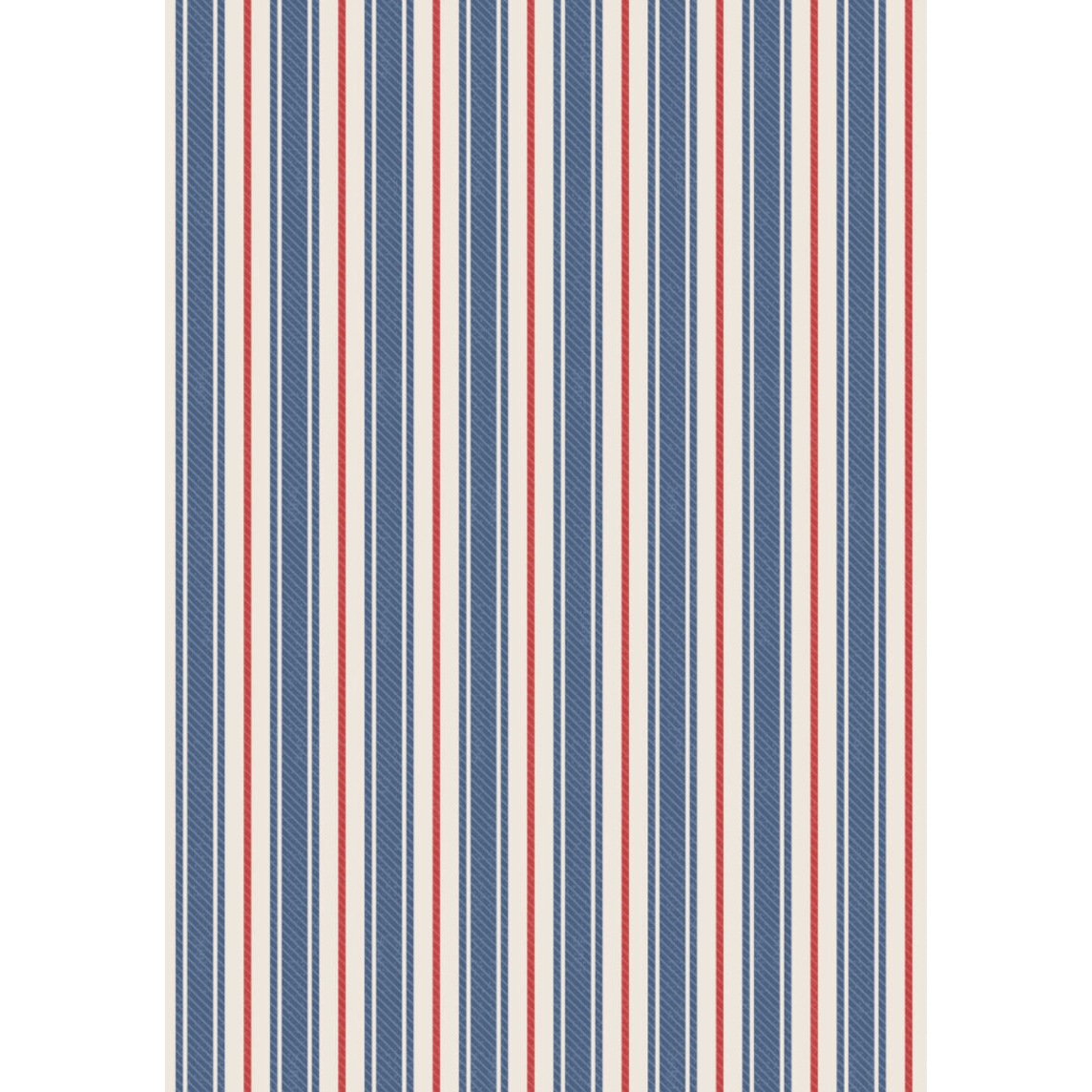 Country Comforts Flannel ~ Blue and red ticking stripe flannel - F2C