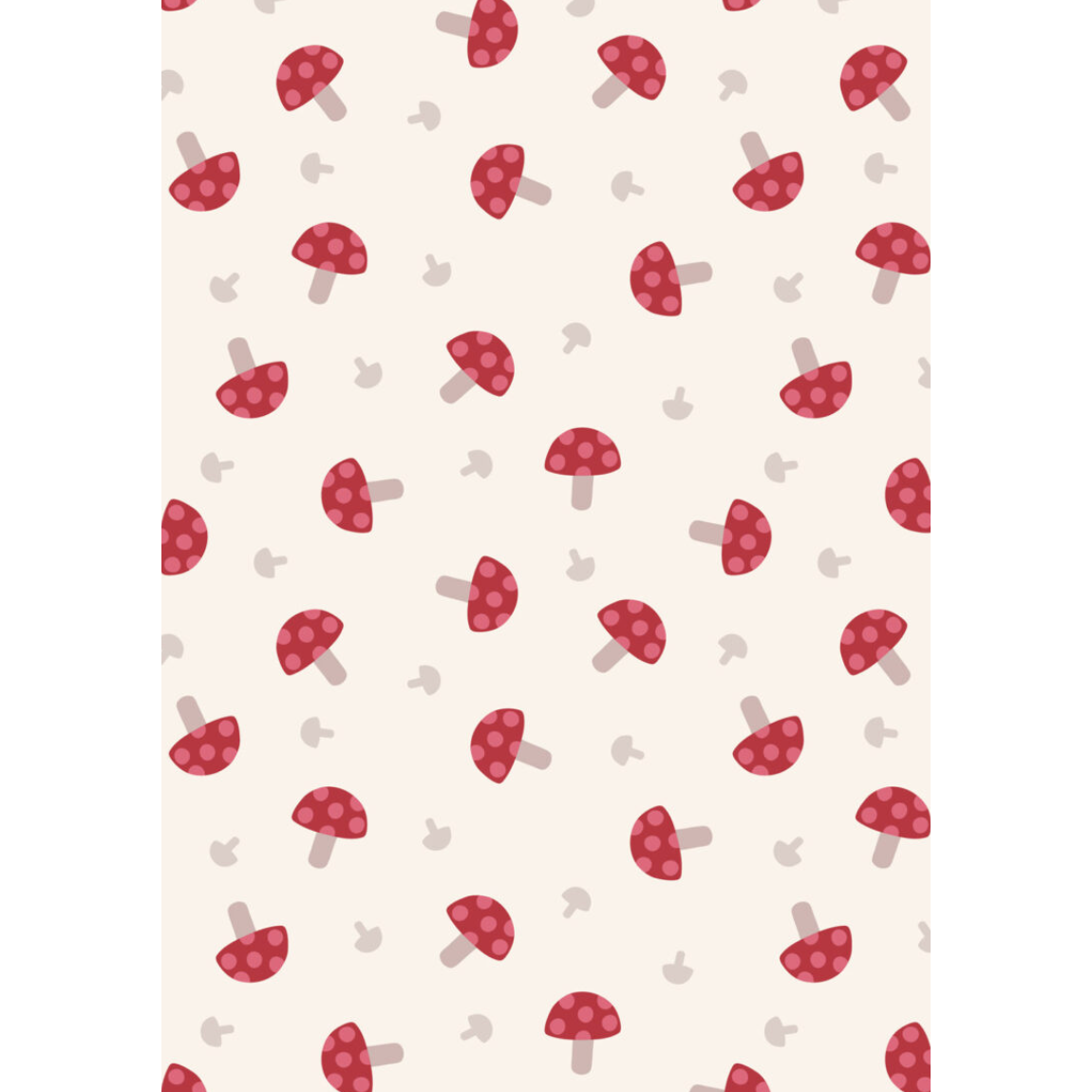 Country Comforts Flannel ~ Red toadstools on cream flannel - F3