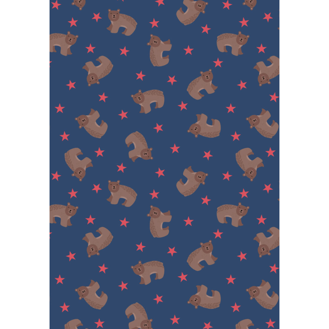 Country Comforts Flannel ~ Bear on dark blue flannel - F5
